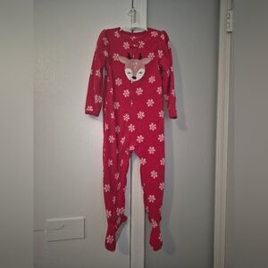 Carter's Red Reindeer Snowflake Footed One-Piece Size 4T